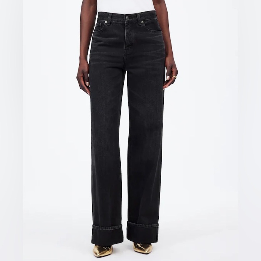 Madewell Black low-slung baggy jeans, size 26/27 - Picture 1 of 15